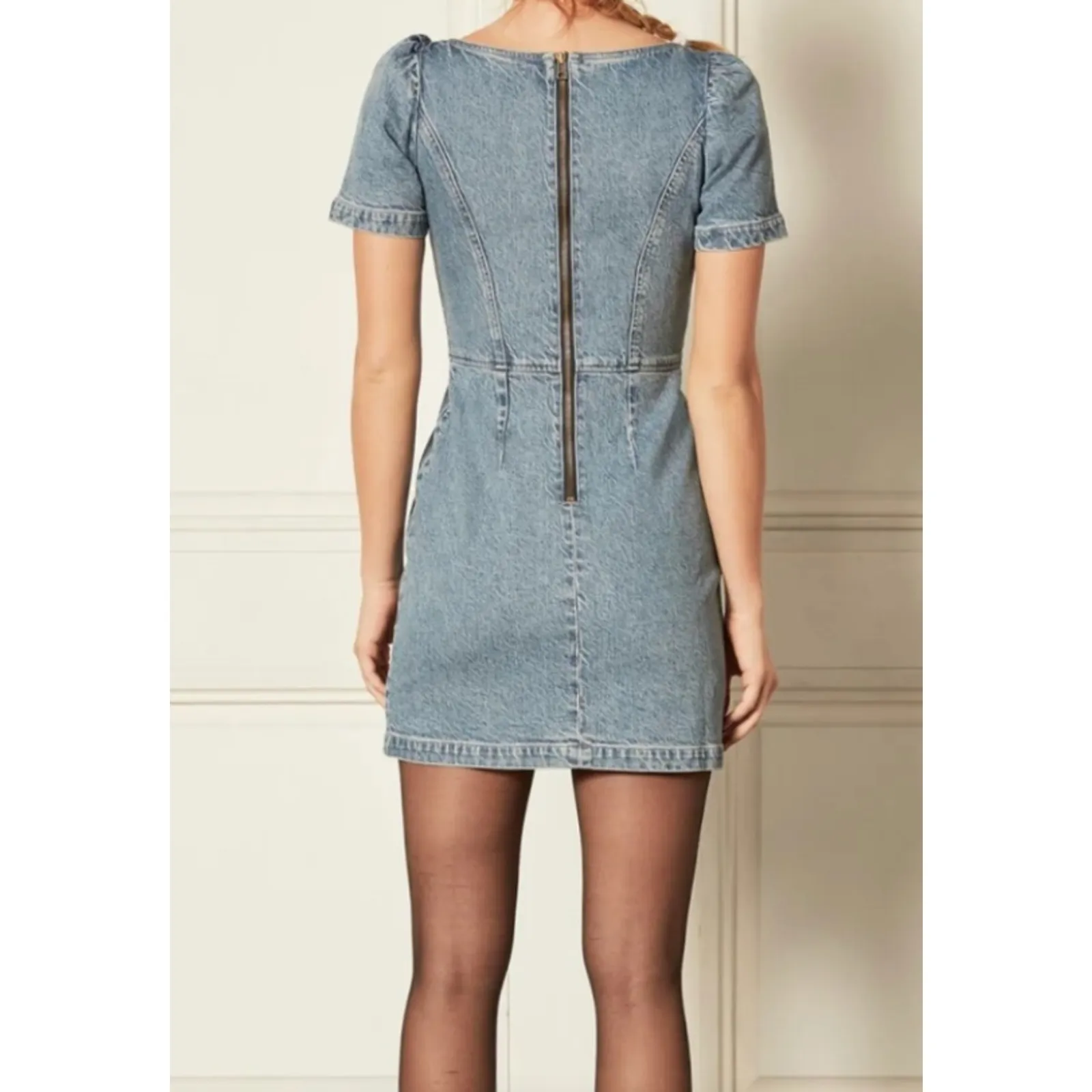 BOYISH Jeans Denim Mini Dress The Misfits light wash size 8 2495 - Image 3