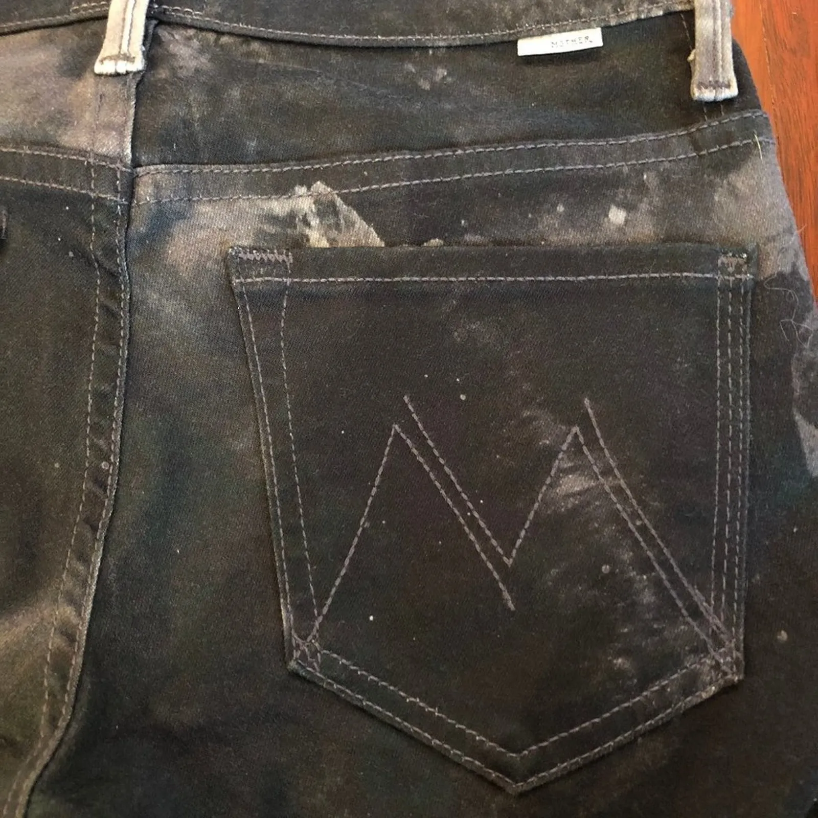 Mother Freja Beha Erichsen Slim Jeans Black Grey Size 24 - Image 8