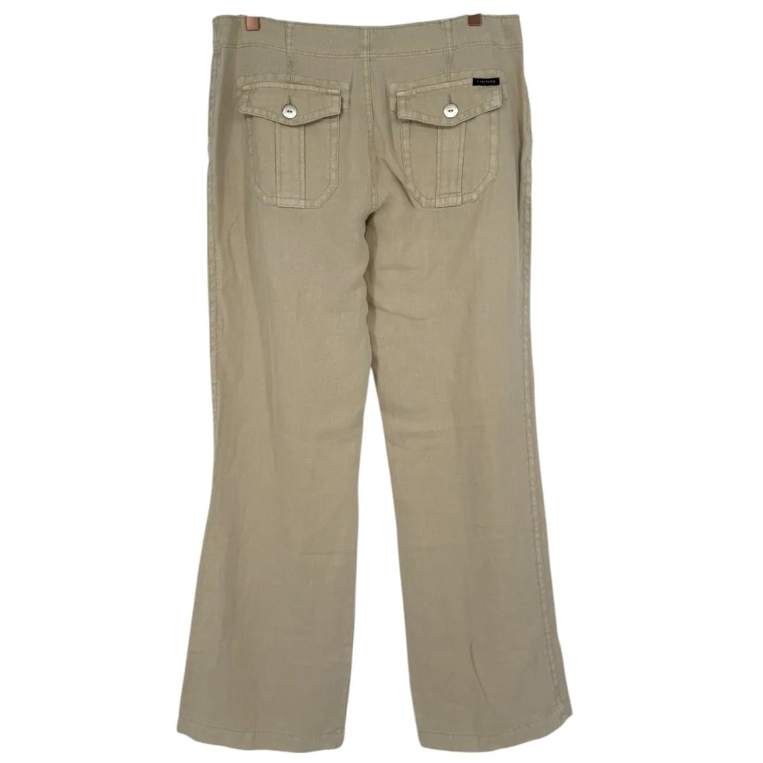 NWT Sanctuary Linen Straight Leg Pants Khaki Size 30 Beachy Casual Neutral - Image 2