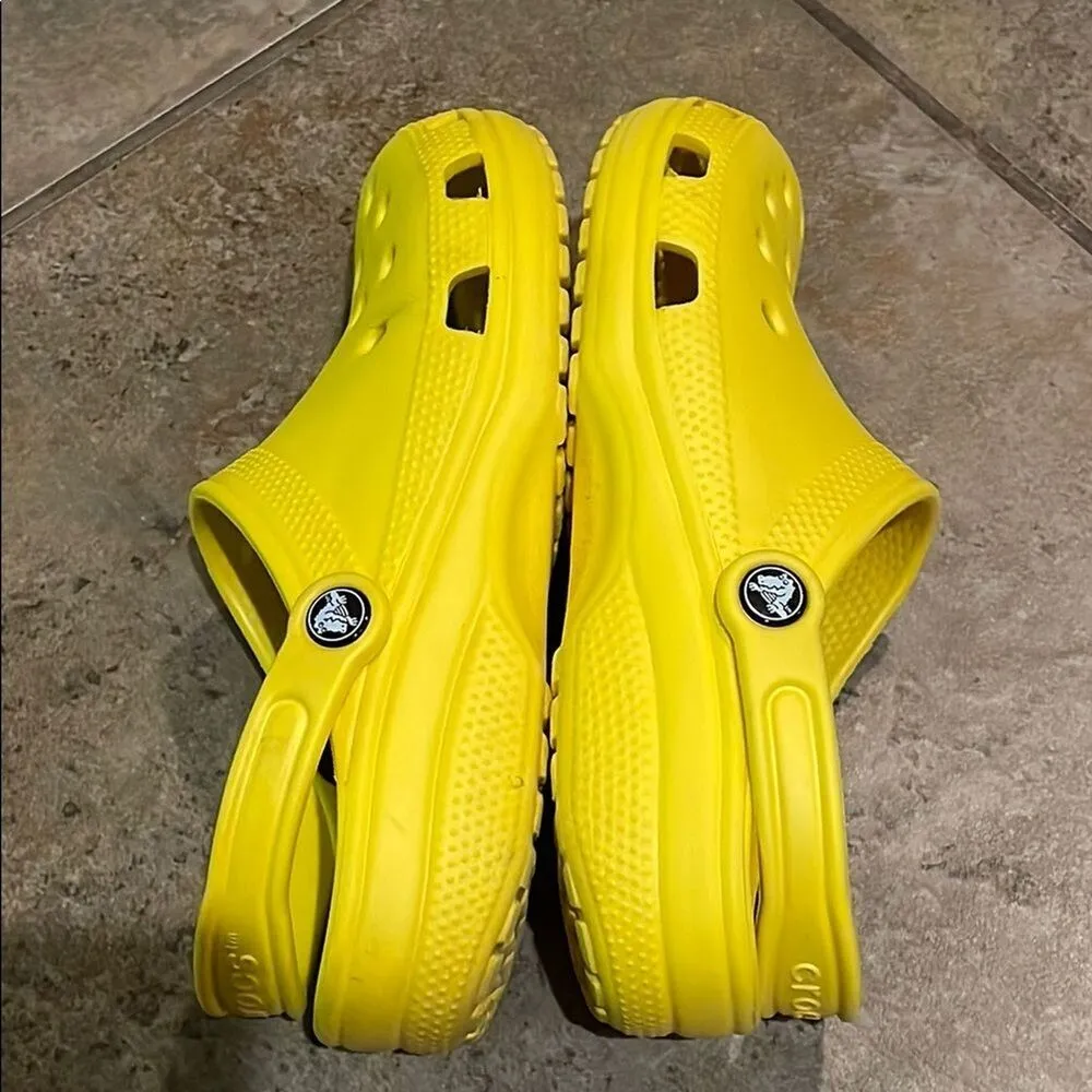 CROCS Yellow Waterproof Clog Sandals Shoes Unisex Size M7 W9 - Image 10