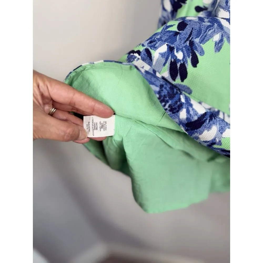 J.Crew‎ Photo Floral Dress Women’s Size 4 Mint Green Blue Spring Pockets A - Image 10