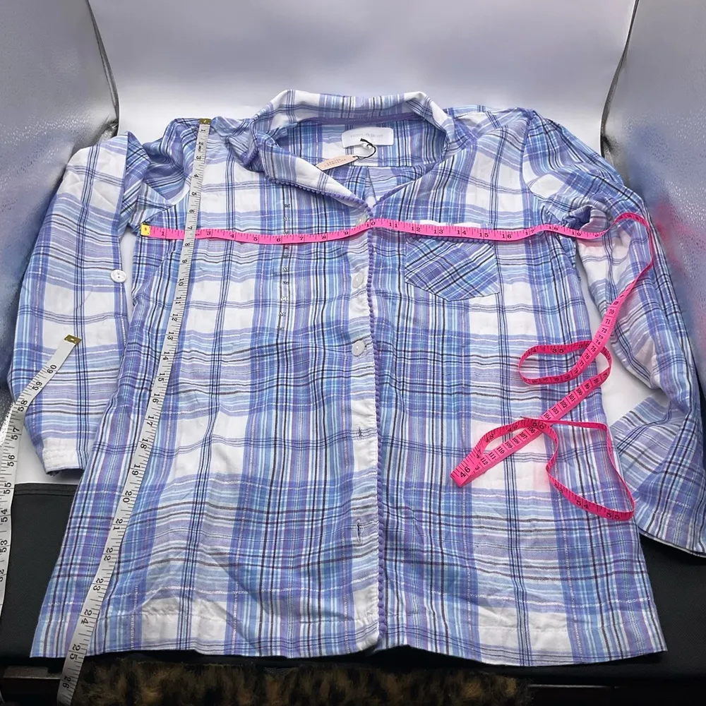 NWT VICTORIAS SECRET BLUE PLAID TOP - Image 5