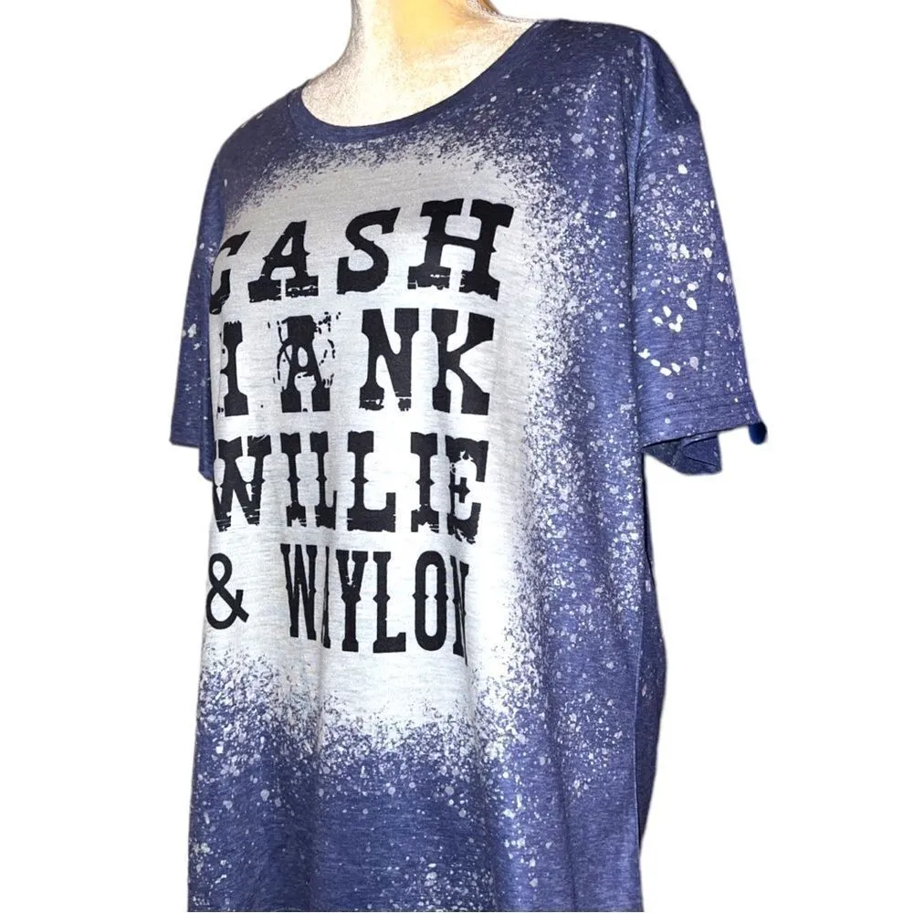 Cute blue bleach splash look top with legends in print Blue Size XL - Image 6