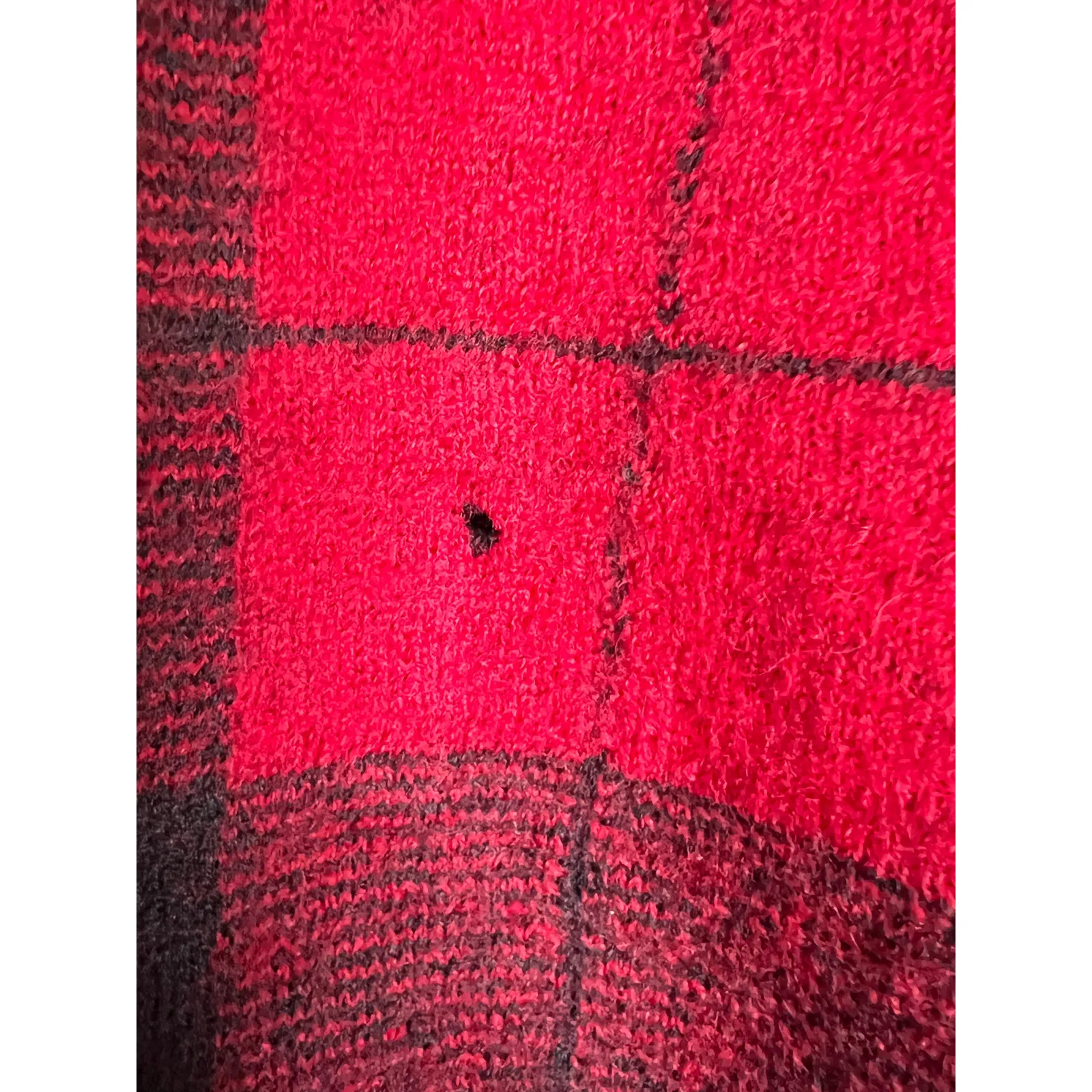 Ralph Lauren size L cardigan 100% wool buffalo plaid **flaws see photo #3 Black Size L - Image 3
