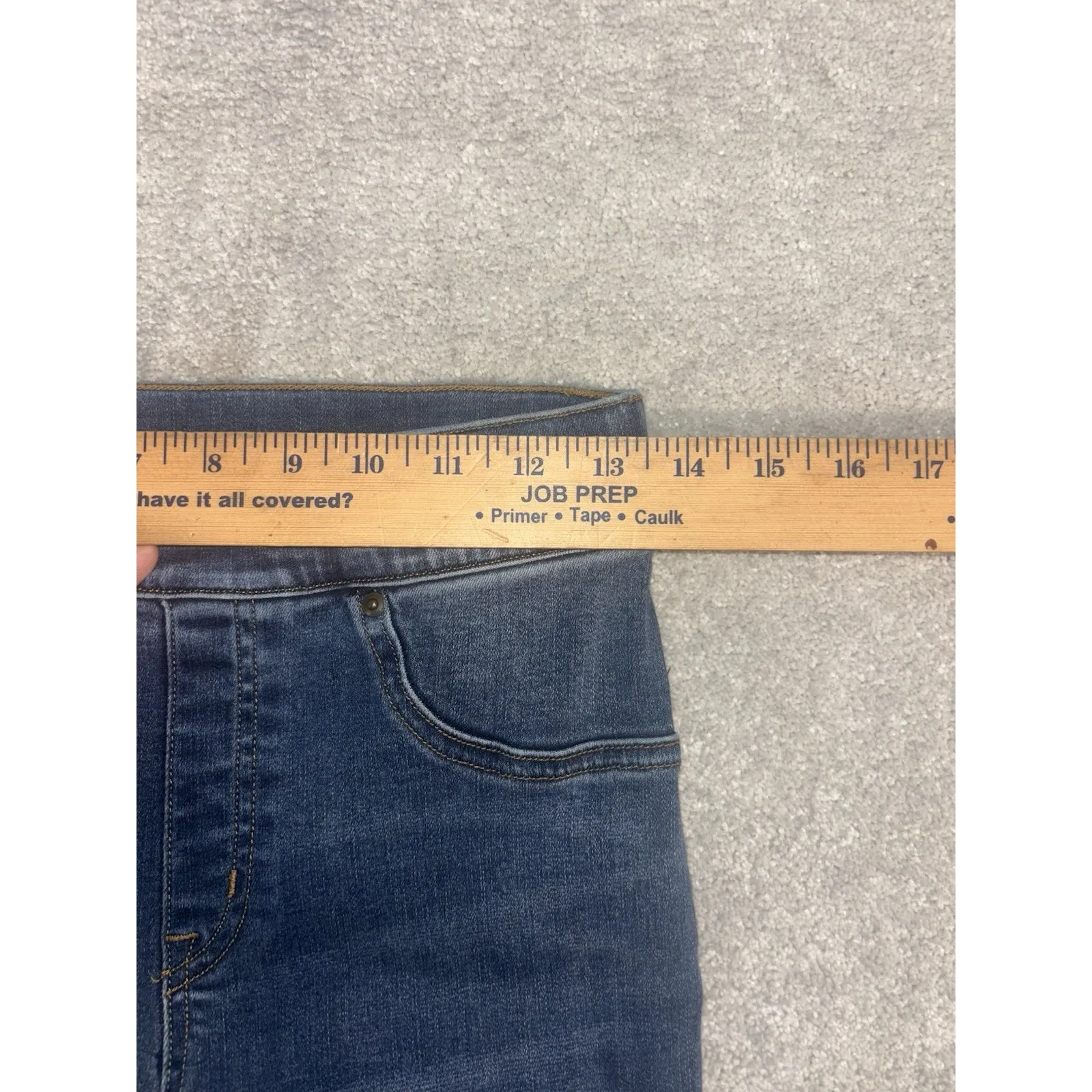 Spanx Denim Leggings Small Tummy Control Skinny Cut Off Distressed High Rise‎ - Image 10