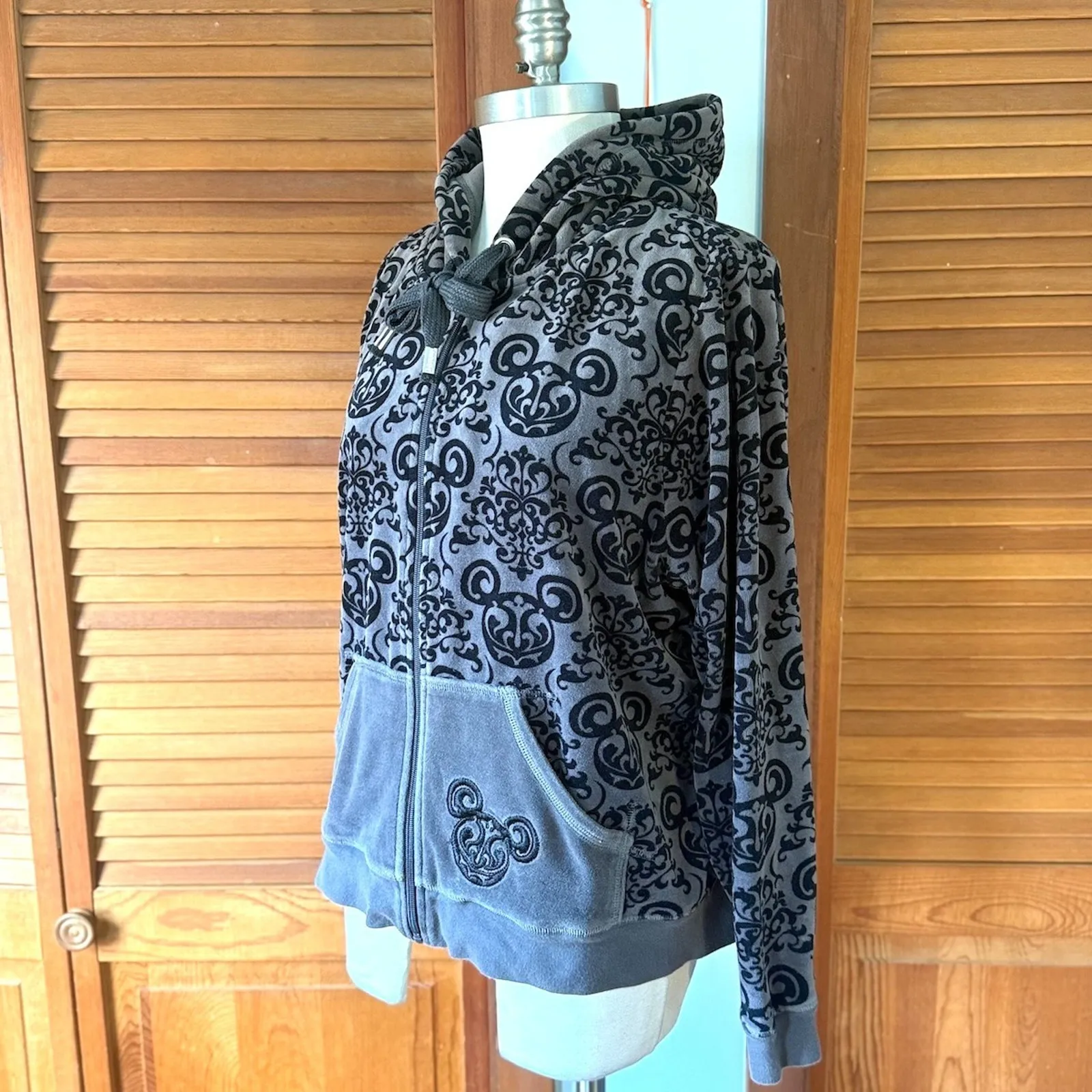 Disney Punk Goth Lolita The Evil Mouse Gray Black Hoodie Jacket 1X - Image 4