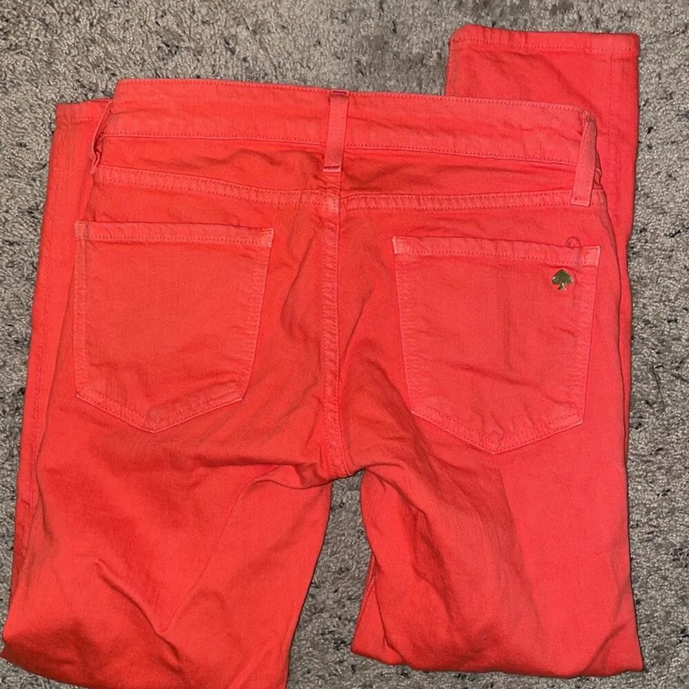 Kate Spade Broome Street red coral skinny jeans 24 - Image 5