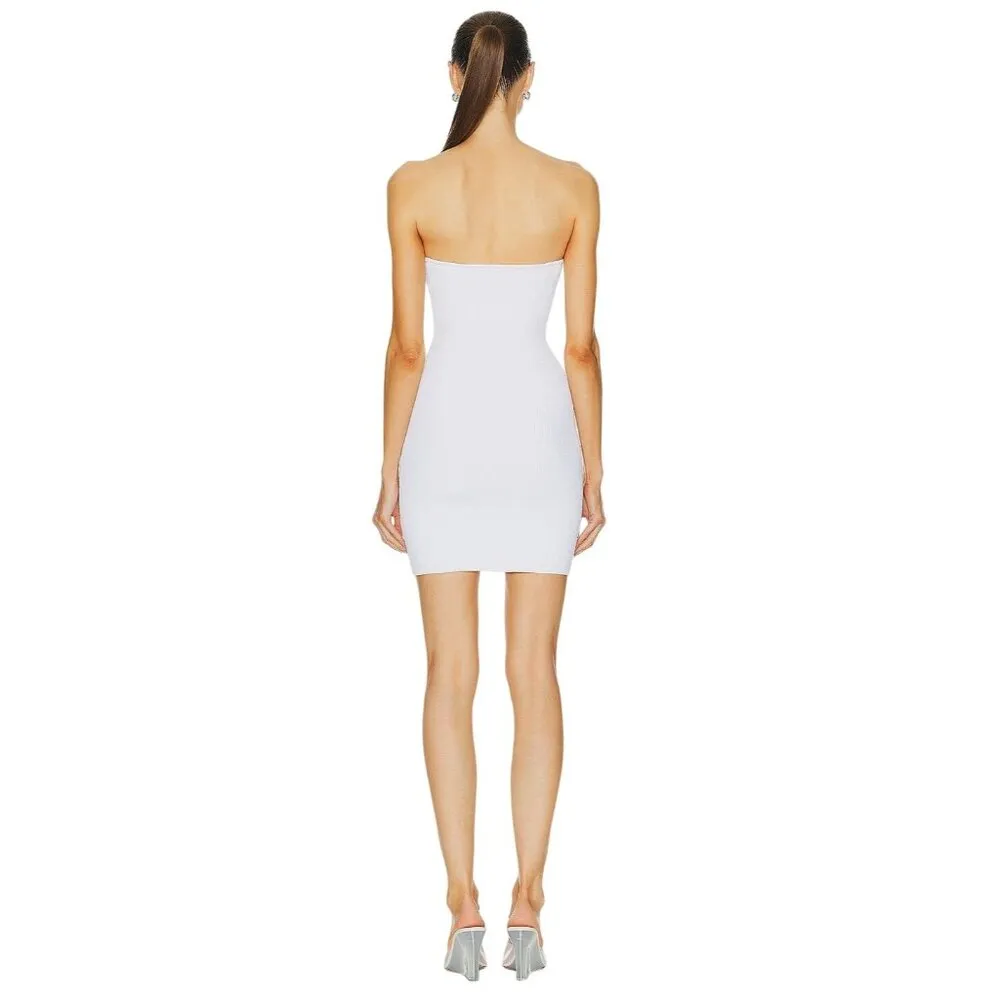 Alexis Giasa Dress in White Medium New Womens Knit Strapless Cocktail - Image 2