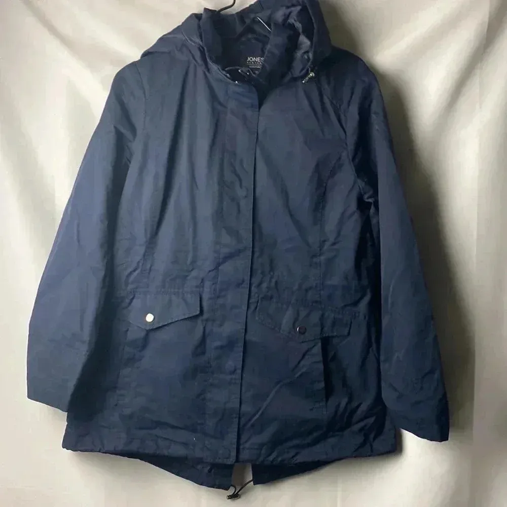 JONES NEW YORK SIGNATURE WO SIZE MEDIUM NAVY JACKET ZIP BUTTON CLOSURE POCKETS - Image 3