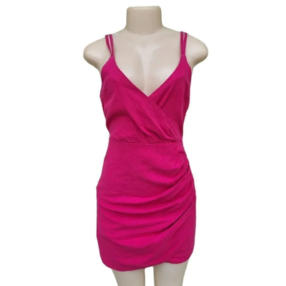 ZARA pink linen mini dress NWT M - Image 3