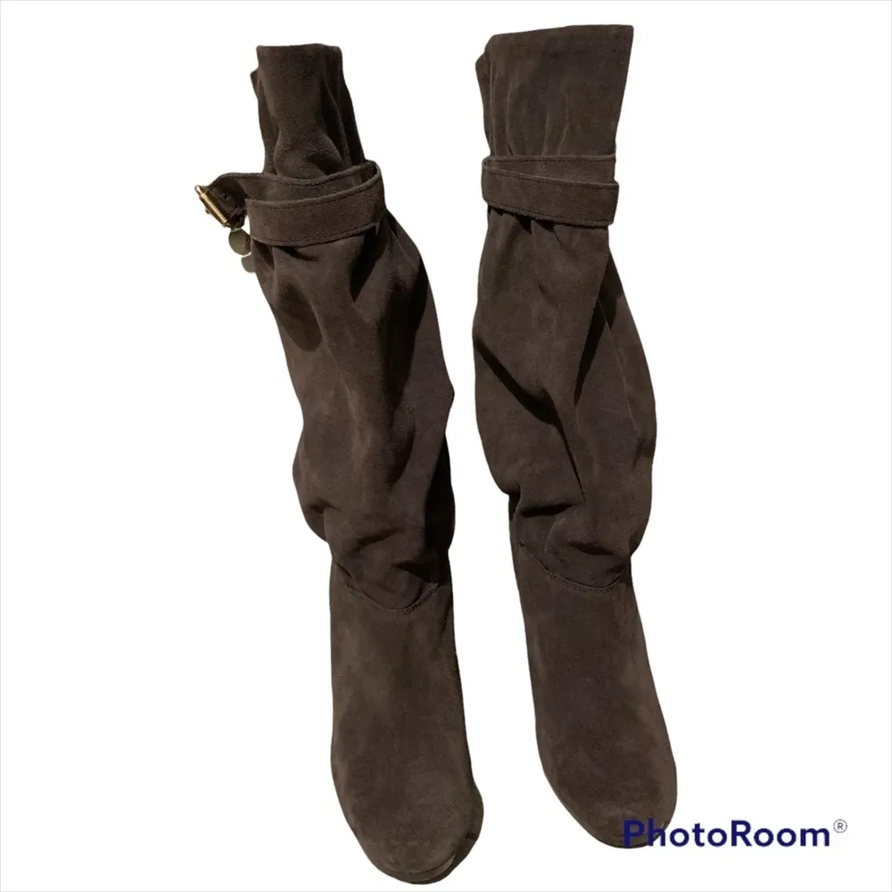 Michael Kors PARKER Gray Suede Platform High Heel Tall Boots - Image 6