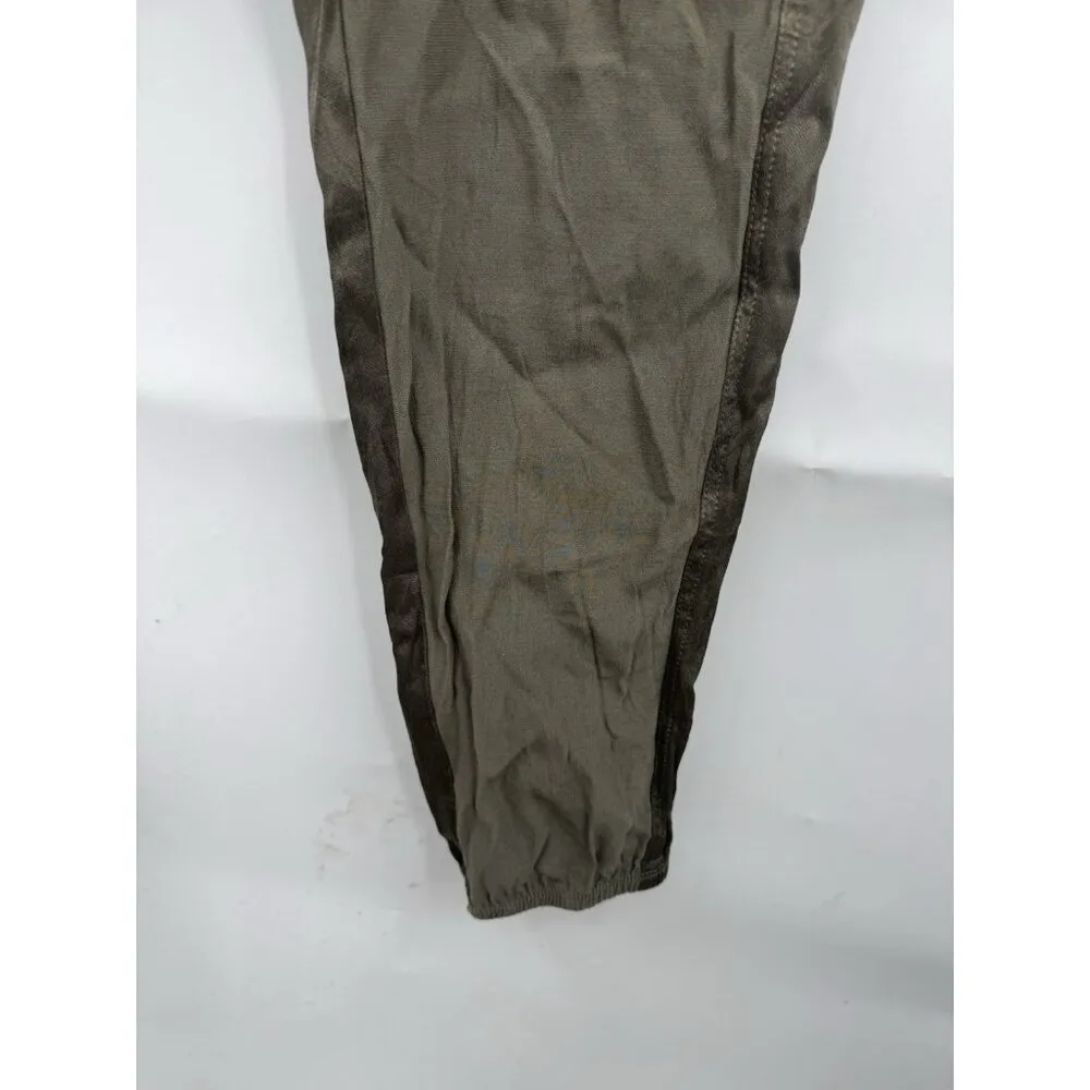 Monrow Women Lightweight Satin Rayon Drawstring Size Medium Green Joggers Lounge - Image 7