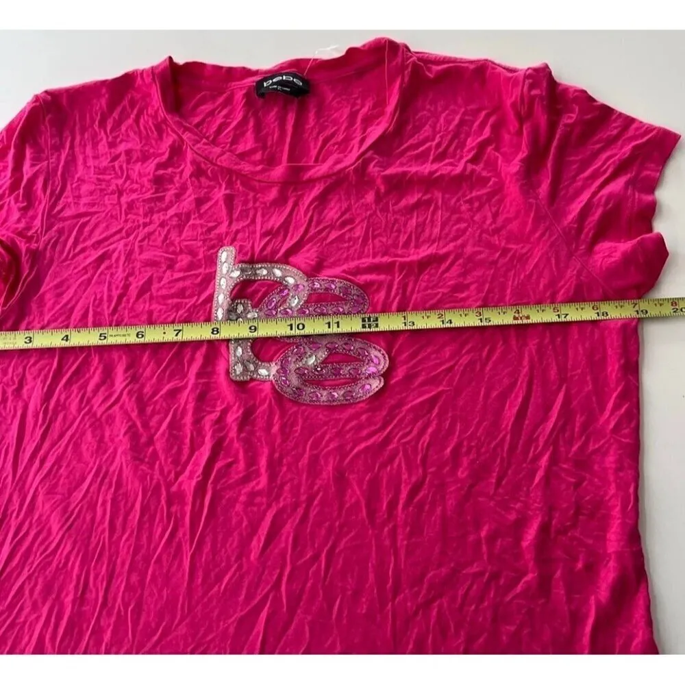 Vintage bebe Women’s Size XL Shirt Pink White Stones Y2K 90s Summer Top NWOT - Image 4