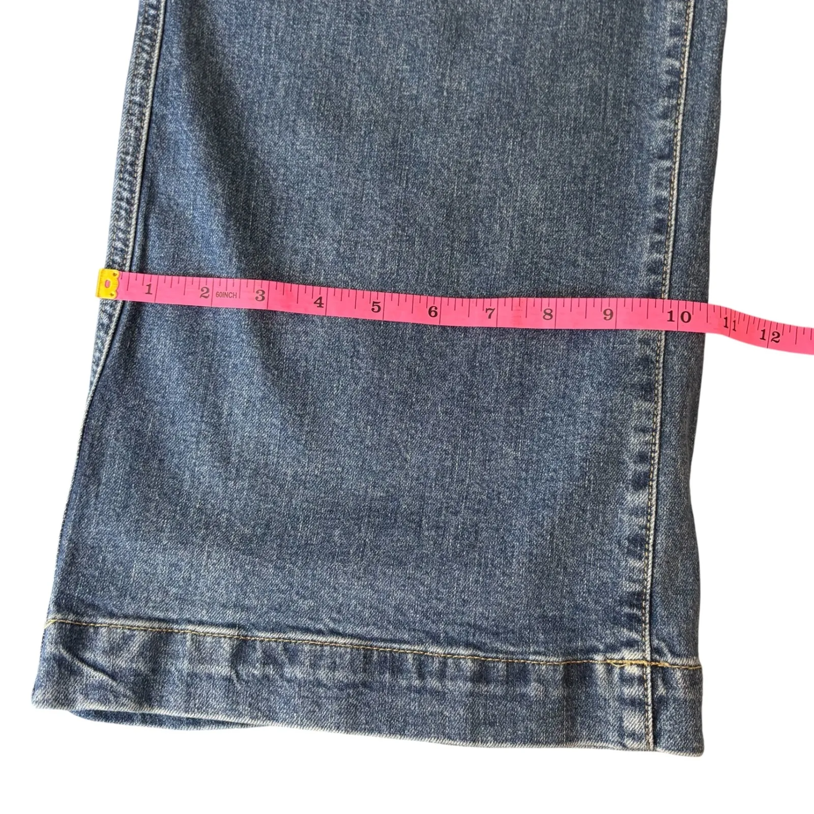 GAP Denim High Rise Wide Leg Cropped Jeans Women's Size 12/31 Dark Wash‎ - Image 5