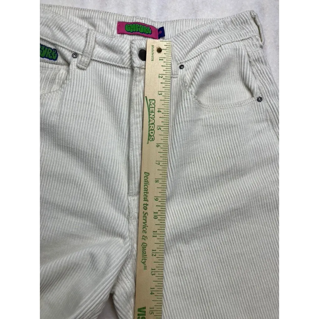 EMPYRE Corduroy Pants Cream Wide Leg Casual Streetwear Size 10 Cotton - Image 5