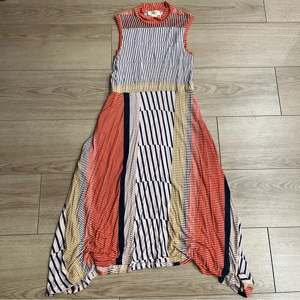 Maeve x Anthropologie Cleary Mockneck Asymmetrical Sleeveless Dress Size XS - Image 2