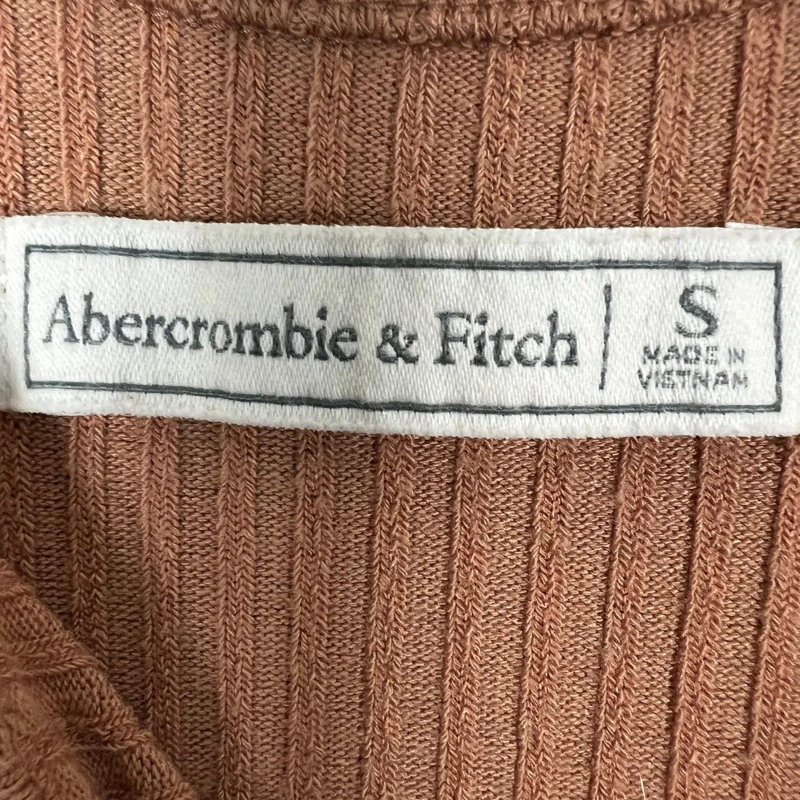 Abercrombie & Fitch Tank Dress Womens S Brown Ribbed Bodycon Minimalist Eathy - Image 4