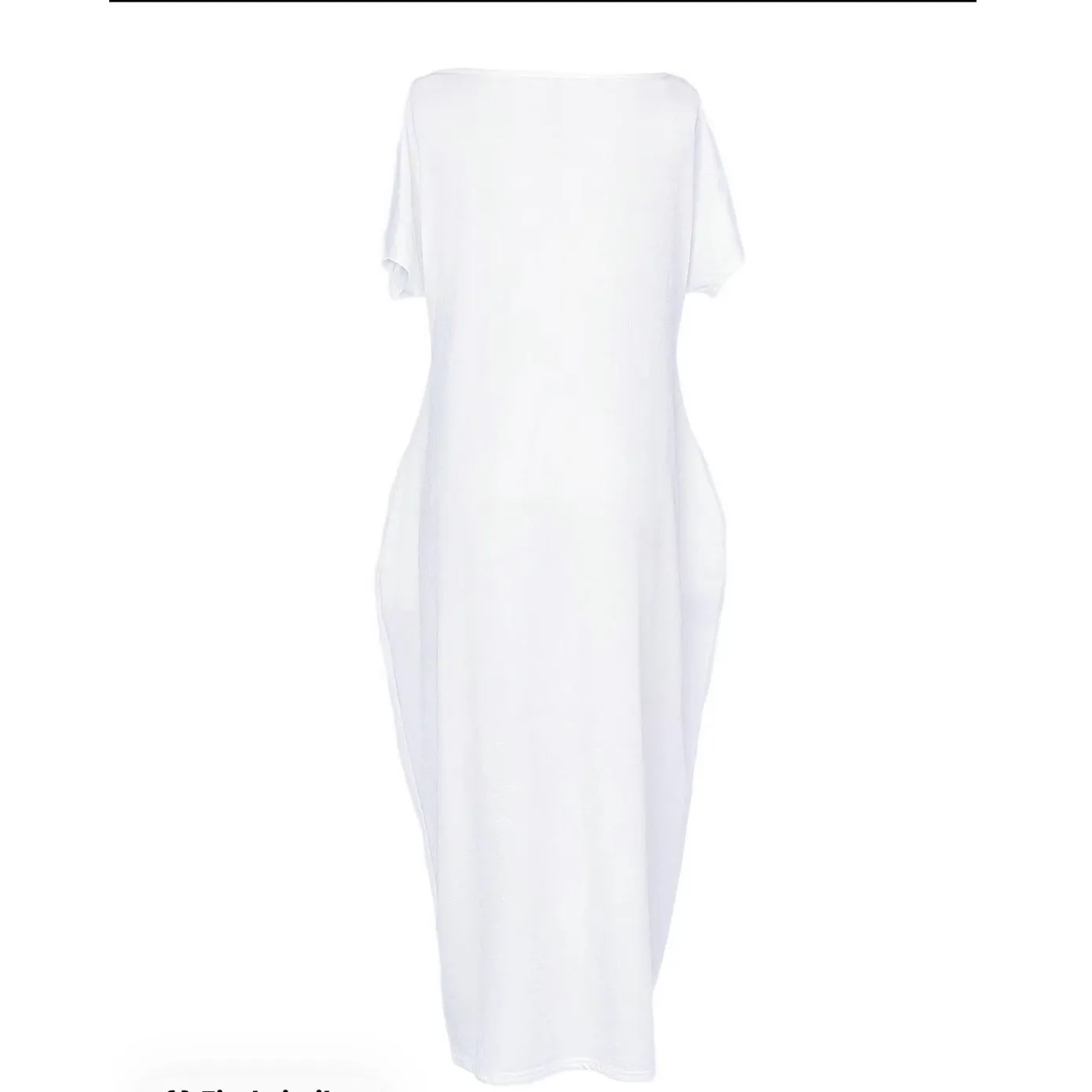 Shein White Only Off Shoulder Short Sleeve Maxi Dress Casual NWOT Loose Fit # - Image 3