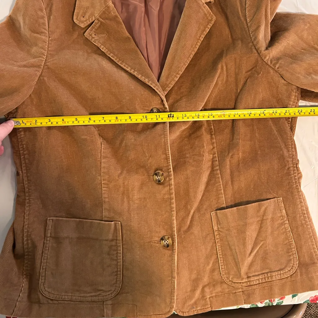 VTG LL Bean Womens Corduroy Blazer Size 20 Brown Heritage Academia Equestrian - Image 4