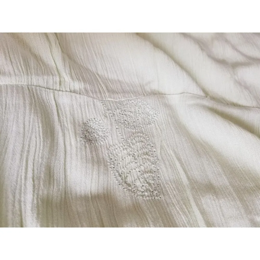 SAGE THE LABEL Embroidered Sage Green Mini Babydoll Dress Sz S - Image 6