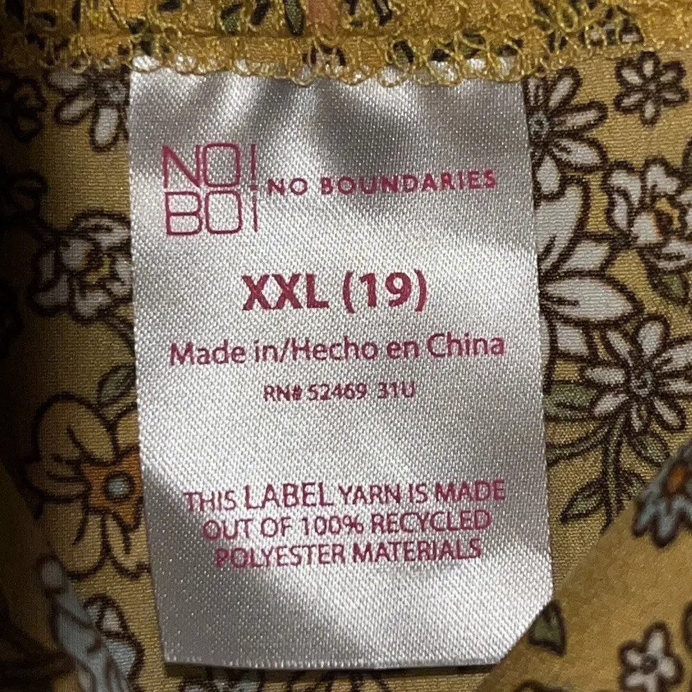 No Boundaries Hi-Low Sundress Ditsy Floral Print Dress Gold Juniors XXL 19 - Image 11