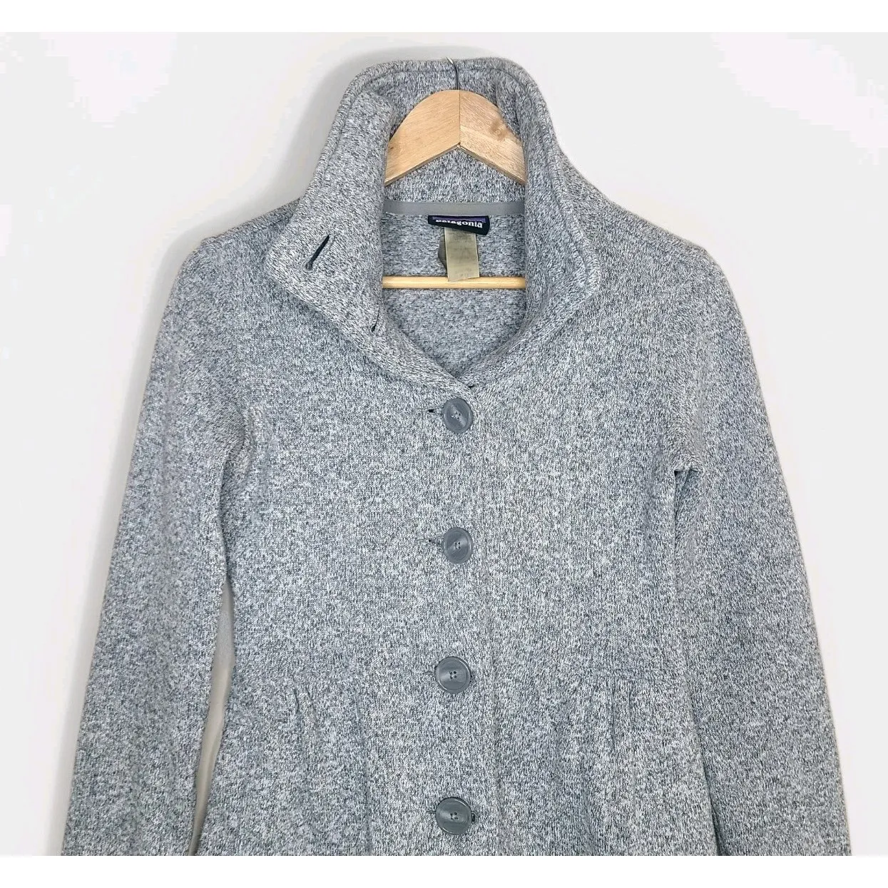 Patagonia Womens Better Sweater Jacket Grey Long City Coat Fleece Womens‎ - Image 2