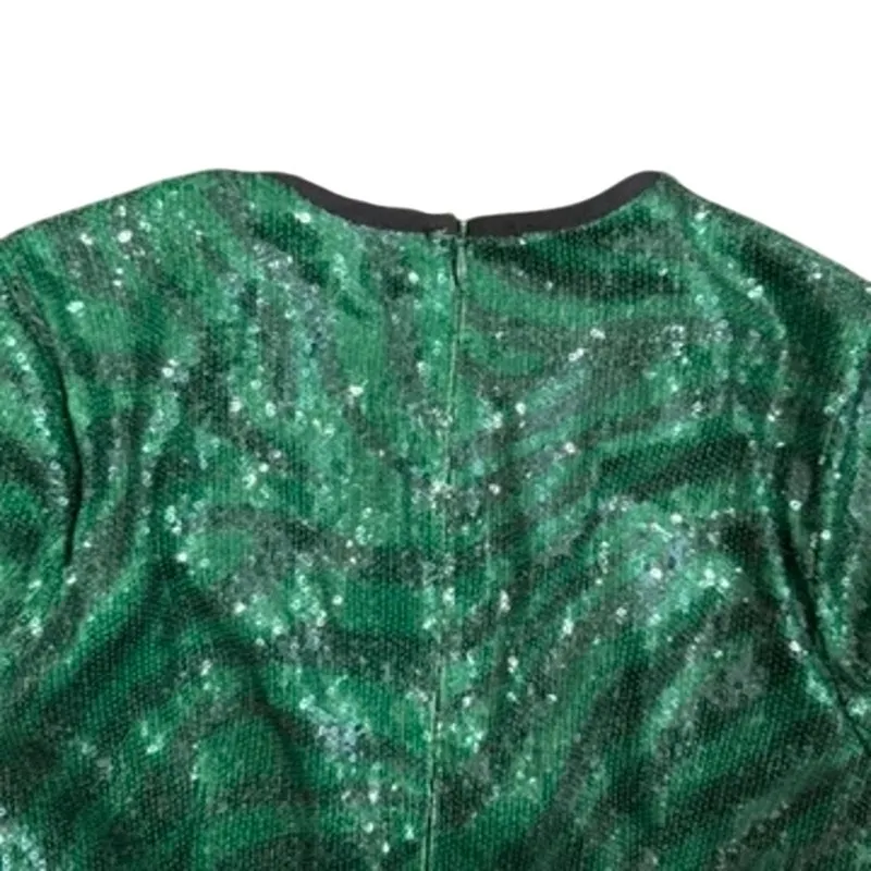 The Wolf Gang Brillo Sequin Dress in Green, Size M Green Size M - Image 10