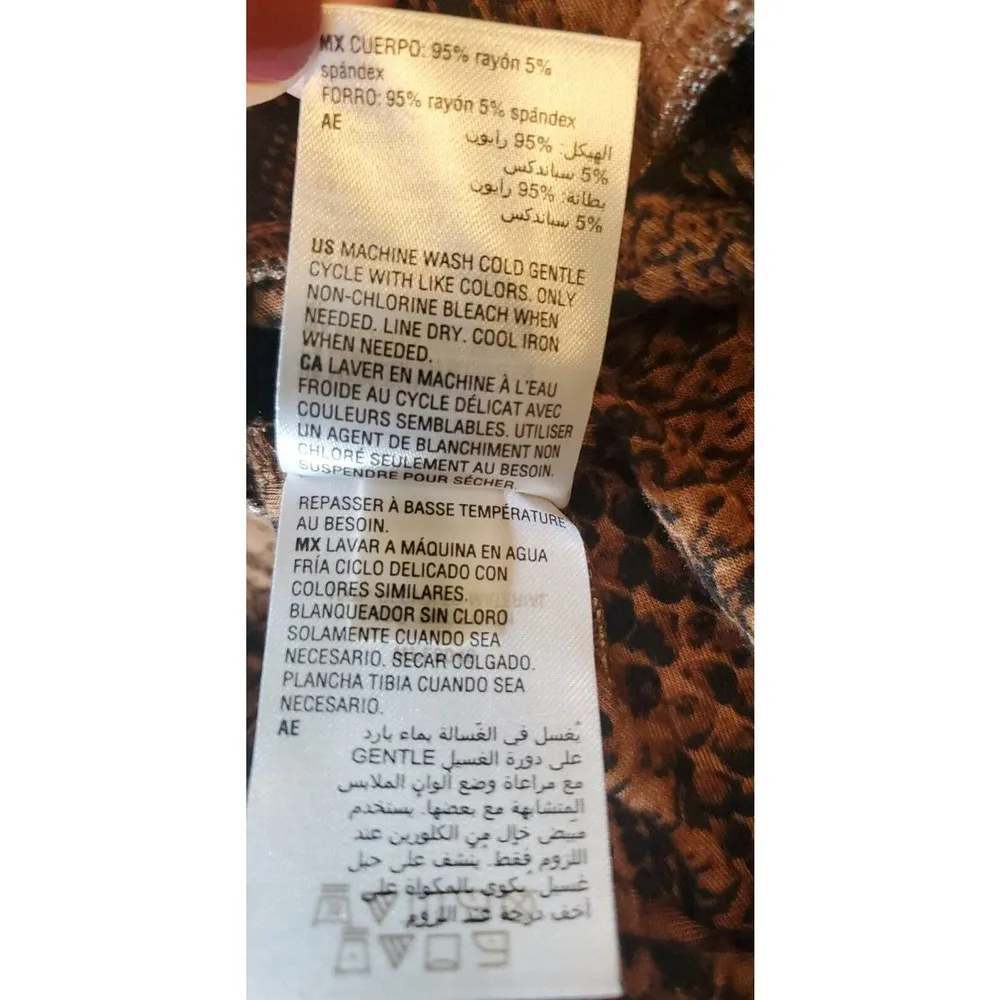 Bar III Women's Brown Snack Print Rayon Elastic Waist Straight & Pencil Skirts L - Image 4