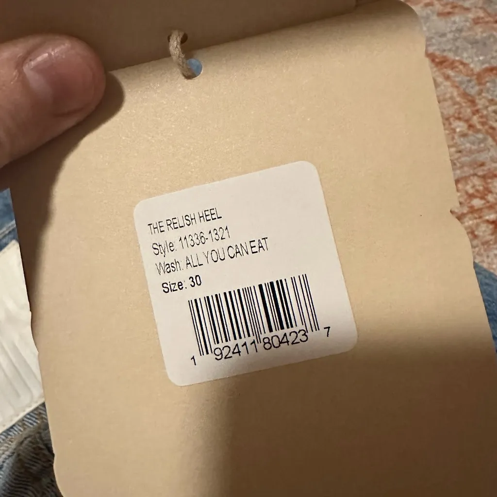 NWT mother snacks! Free people the relish heel size 30 all you can eat wash Blue - Image 6