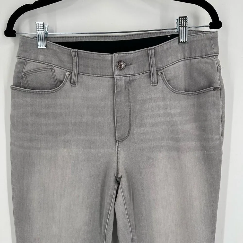 Chico's Women's Mid-Rise Stretch Skinny Jeans Light Gray Granite Wash Size 6‎ - Image 3