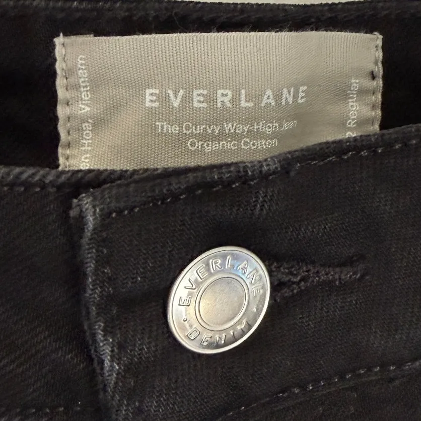 NWT Everlane Sz 32 The Curvy Way High Straight Jean Coal Black Organic Cotton - Image 8