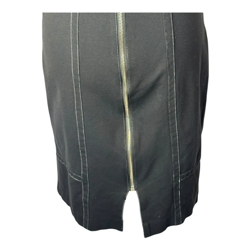 Of Mercer Dress Women‎ 6 Black White Stitching Sleeveless Back Zip Sheath Mini - Image 9