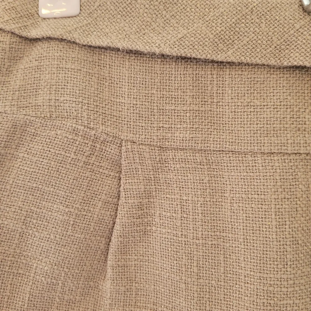 J. Crew Linen Blend Tan and Gold Mini Skirt - Image 2