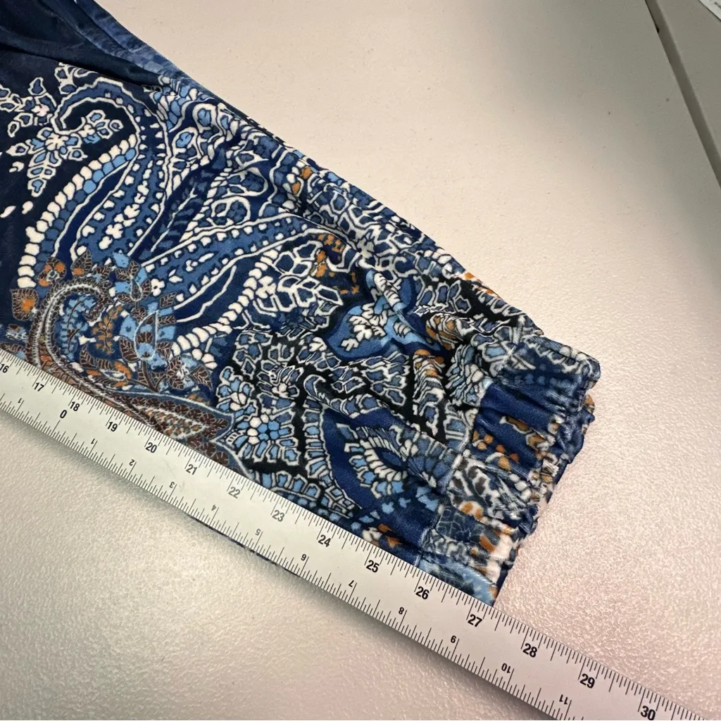 ONE WORLD Blue and Orange Paisley Pants - Image 8