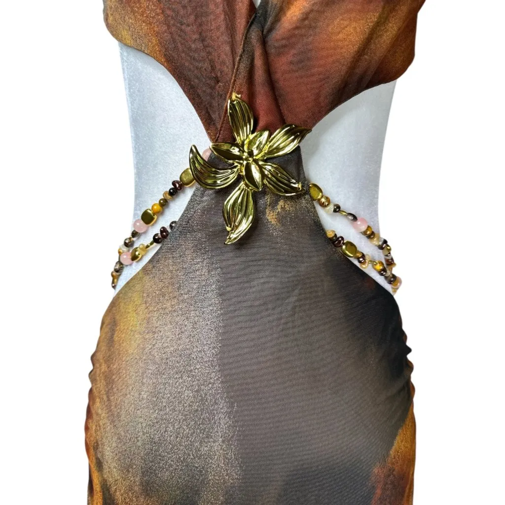 Jaded London Vida Maxi Dress in Grunge Animal UK 12 / US L New Womens Cut out - Image 8