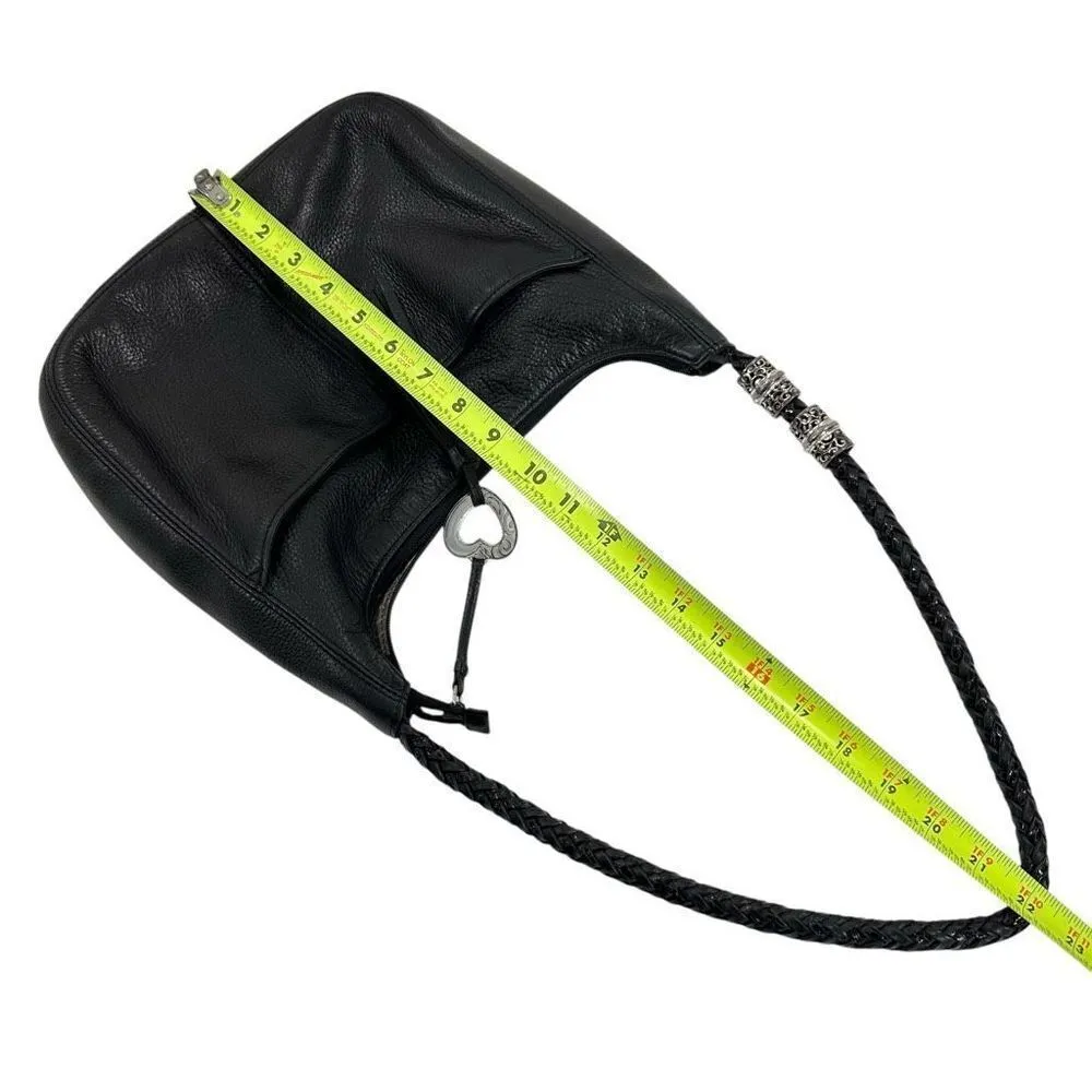 Brighton Barbados Soft Black Textured Leather Shoulder Bag - Image 9