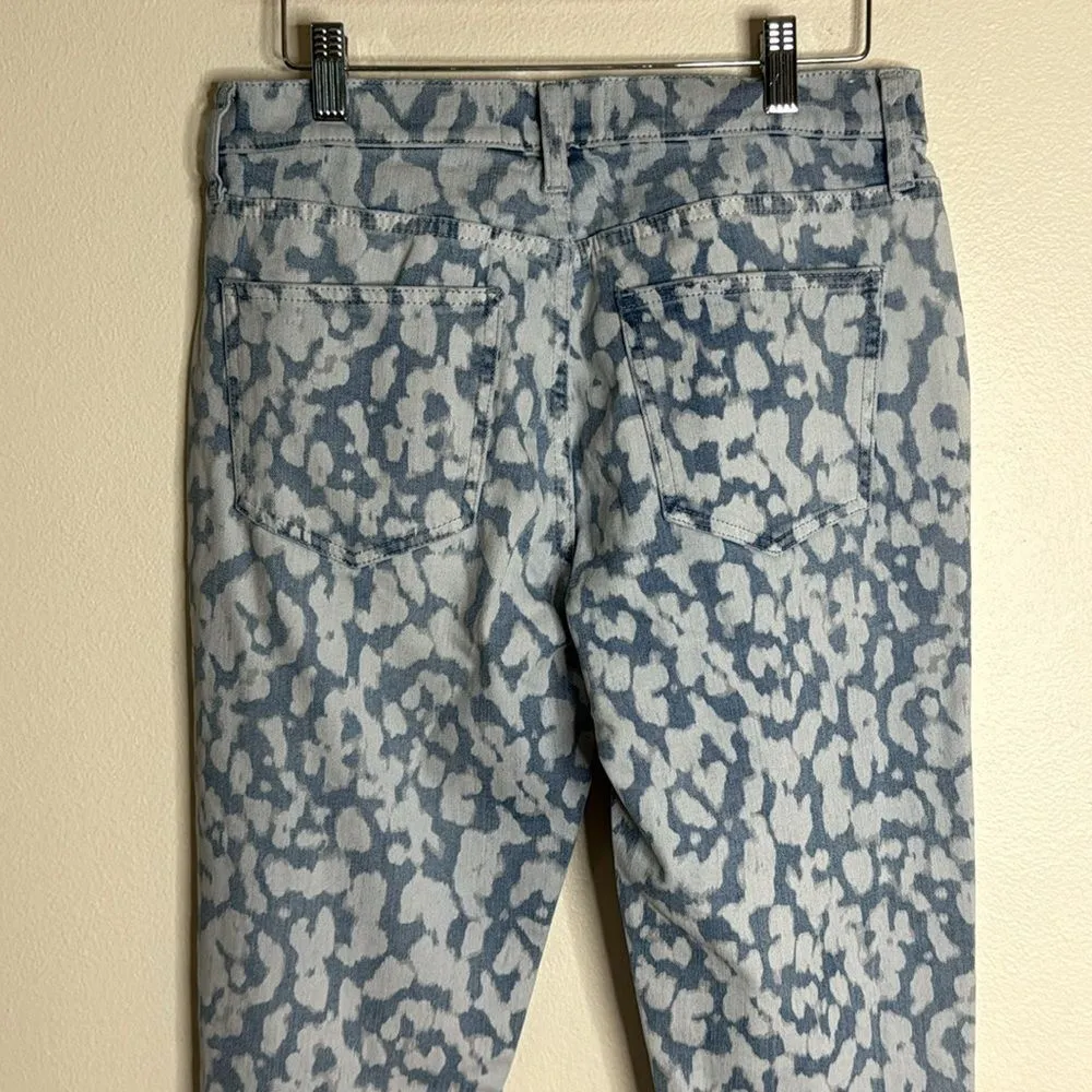 Current Elliot High Rise Bleach Leopard Print Two-Tone Jeans size 27 - Image 10