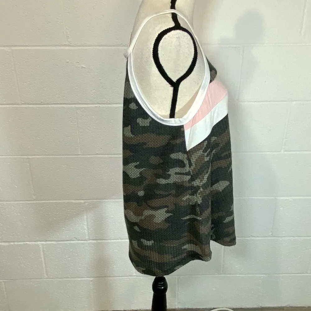 Fantastic Fawn Camouflage & Pink & White Striped Tank Top - Image 2