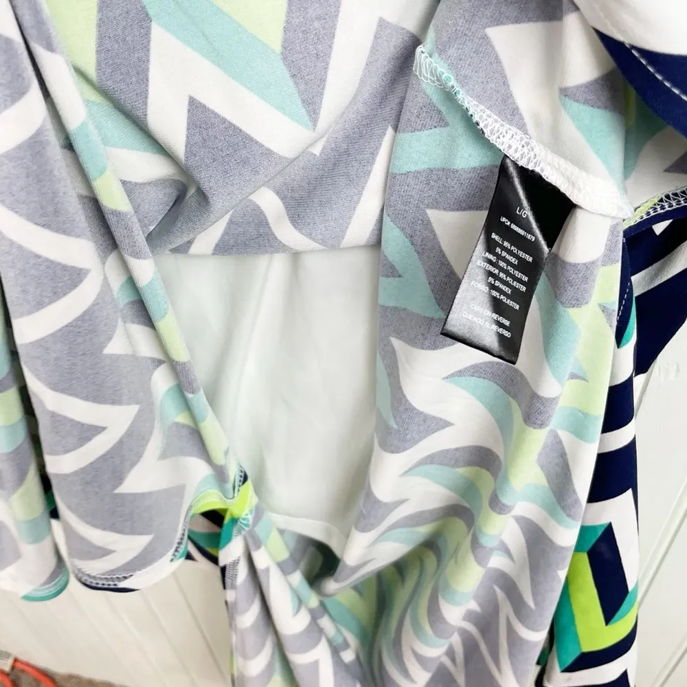 NEW Jessica Howard Zig Zag Print Sleeveless Maxi Dress with Slit Size Large - Image 5