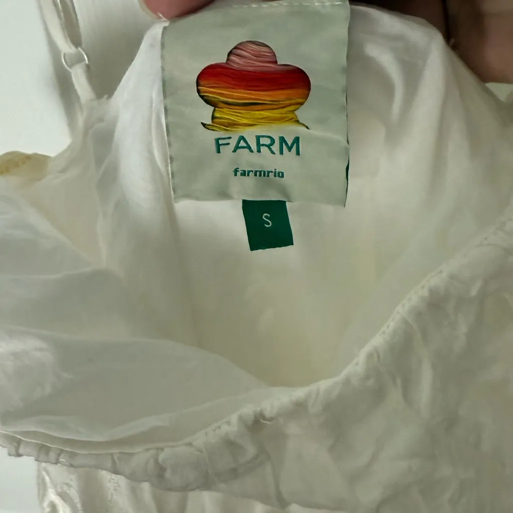 Farm Rio Off-White Richelieu Euroflax Maxi Dress S - Image 9