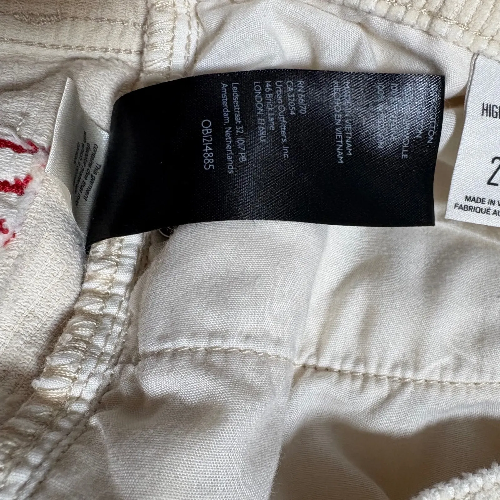 BDG Corduroy High and Wide Corduroy Pants Cream High Rise Women's Size 29‎ - Image 11