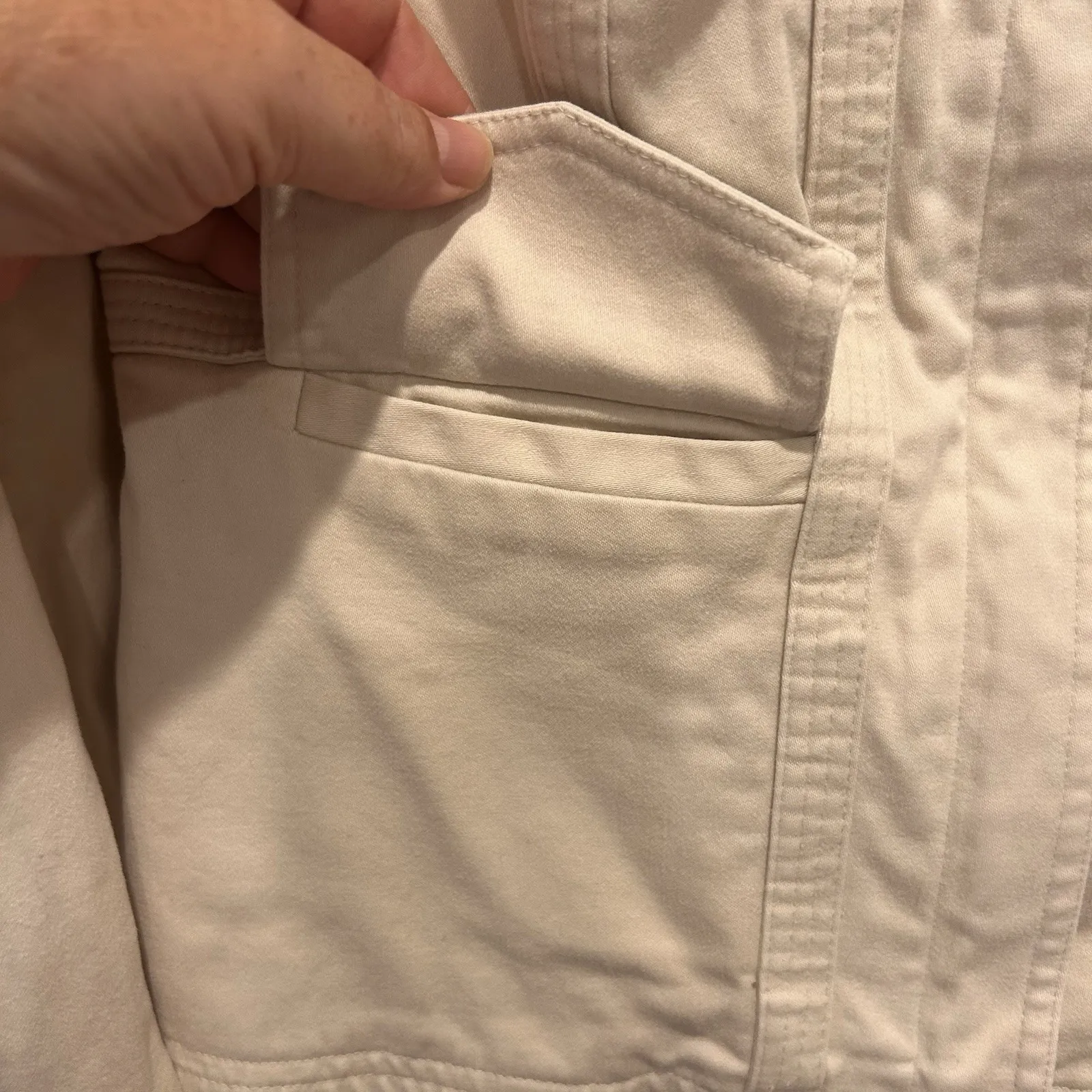 Express‎ Beige Cotton Jacket Womens Size 10 Full Zip Moto Biker - Image 4