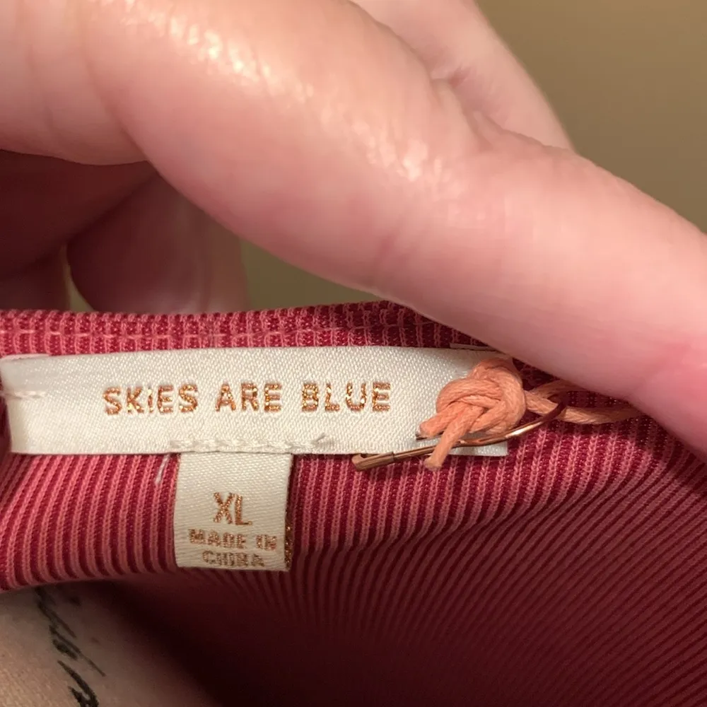 NWT Skies Are Blue Side twisted ribbed knit dress XL red - Image 10