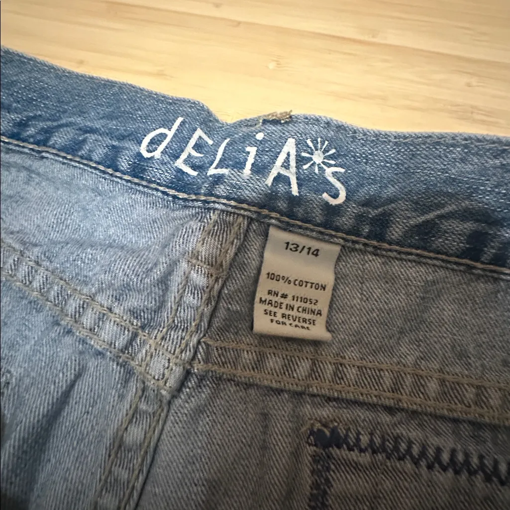 Vintage Y2K dELiA*s Low Rise Patch Work Flares Blue Size undefined - Image 7