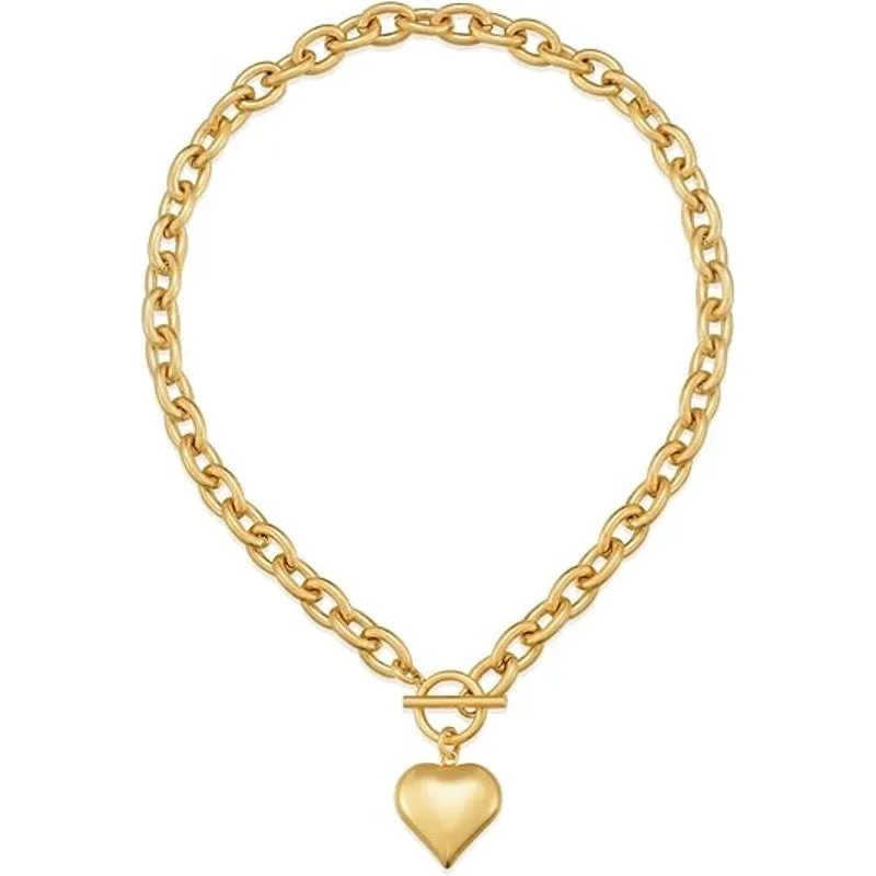 18K Gold Plated Chunky Paperclip Choker Necklace for Women - Image 3