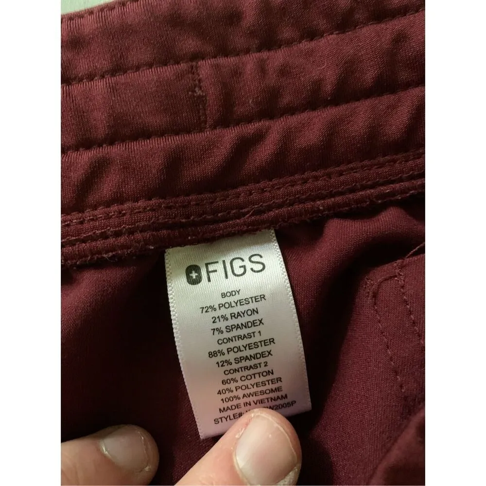 FIGS joggers maroon burgundy women's size medium petite - Image 4