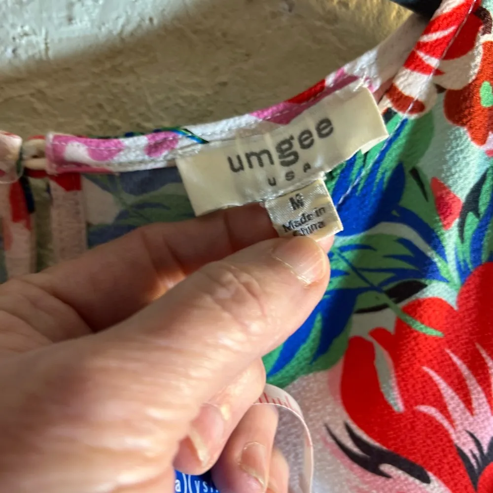 Umgee Red and Pink Bishop Sleeve Sundress - Image 3