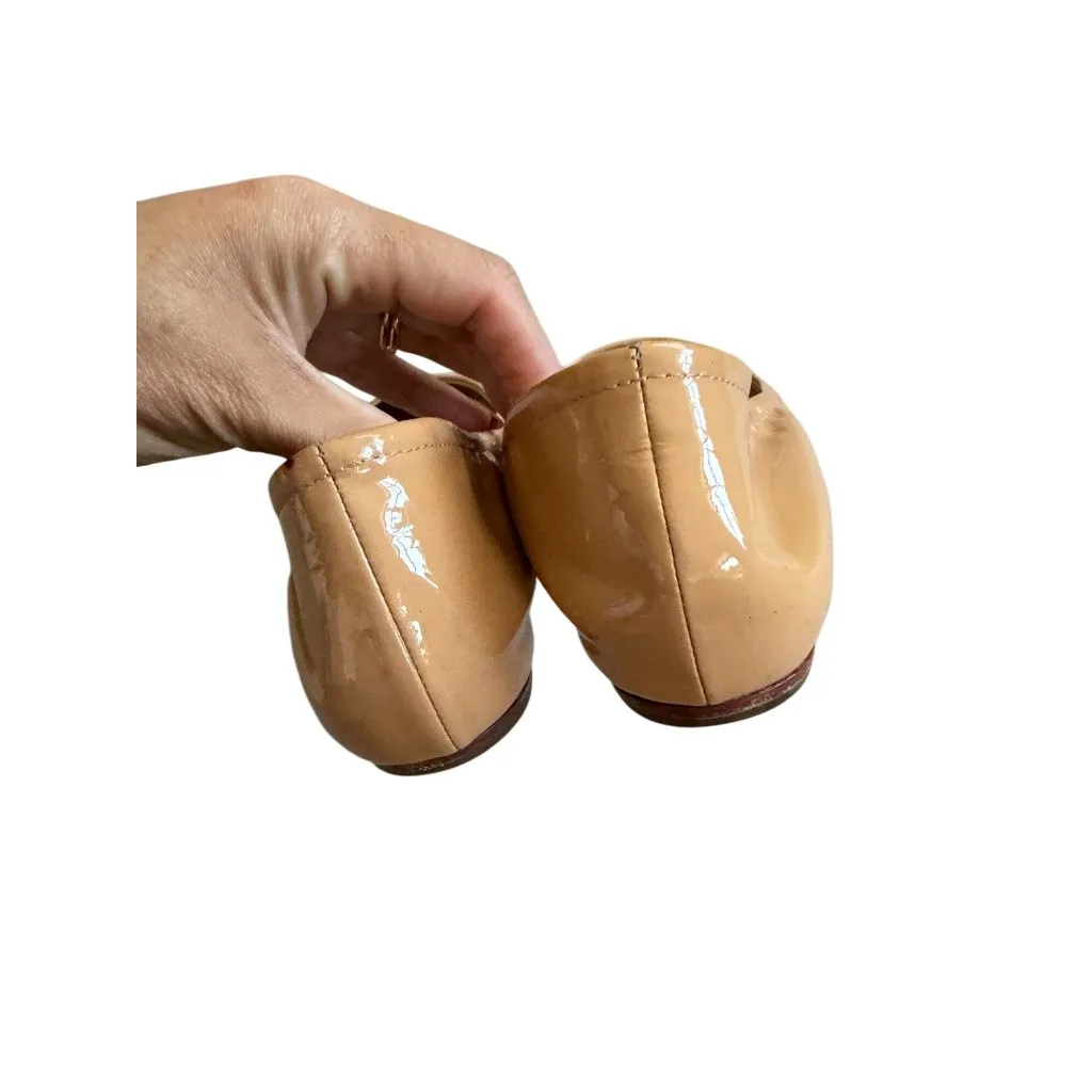 VERA WANG Nude Beige Patent Leather Ballerina Ballet Flats Size 8.5 - Image 8