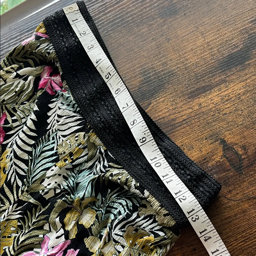 Vintage Hawaiian Tropical Floral Print Women's Pants with elastic waistband 90s Pink - Image 9