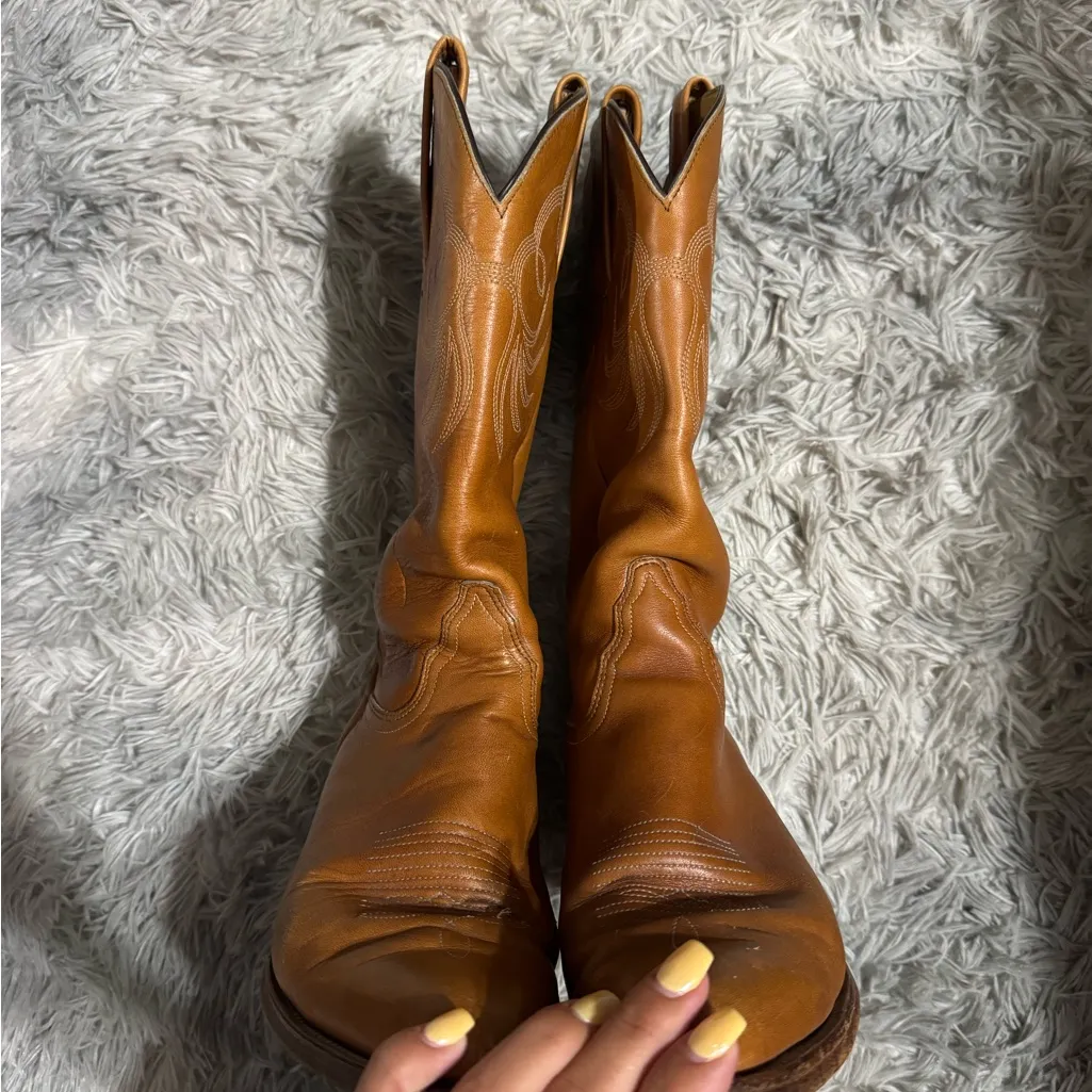 Vintage Frye Leather Cowboy Boots - Image 9